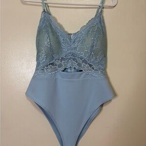 Light Blue Lace Bodysuit